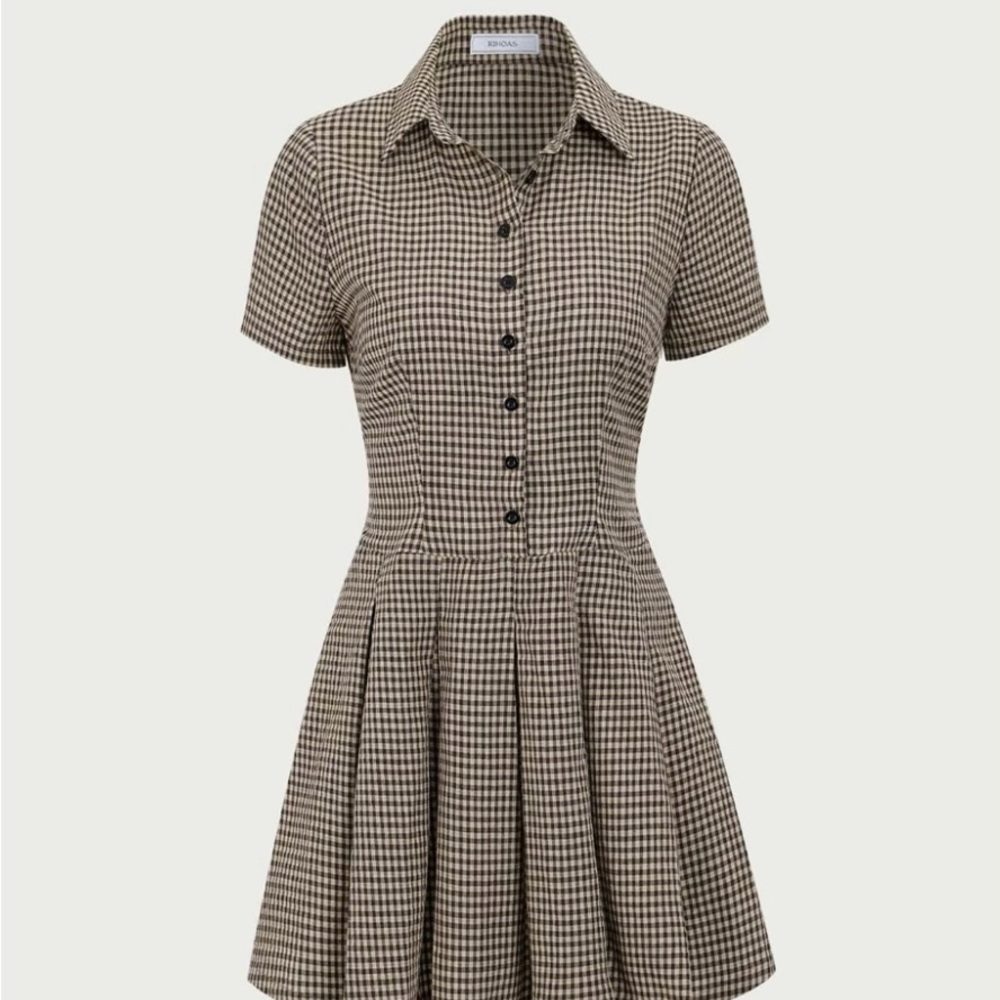 Classic Checkered Short Sleeve Dress